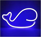 Panneau néon en forme de queue de baleine, décor mural de salle, décor de vacances de mariage, lumière néon, décor de chambre à coucher, chambre d'enfant.