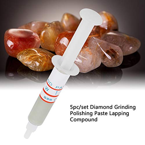 Naroote NAROOTETIO1SE3GMQ-02 Stropping Compound, 5Pcs Diamond Lapping Paste Polishing Compound W0.5-W40 320~10000 Grit Lapidary Paste For Rock Glass Metal Jewelry Resin Marble thumb #1