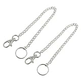 Modellnummer: SYNCELEC002443 sourcing map 2 Stück 25cm Schlüssel Kette- Silberfarben mit Federhaken Einheitsgrösse für Biker Trucker, Hose Kette Jean-Kette