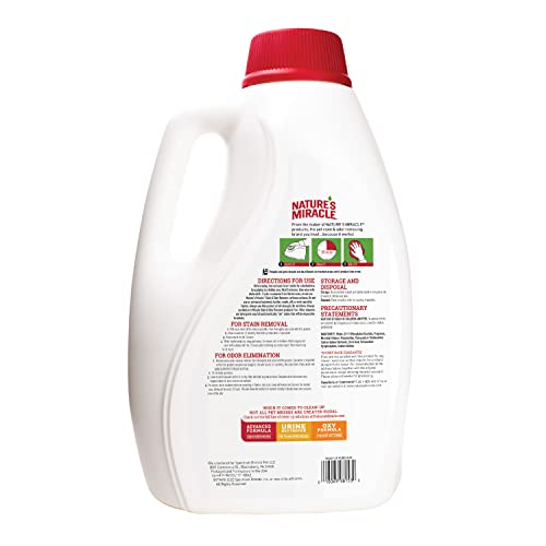 Image of Nature's Miracle P-98153 Dog Stain and Odor Remover, 128 fl oz, Melon Burst Scent, Enzymatic Formula for Urine Stains, Feces Stains, Vomit Stains and Drool Stains, Odor Control