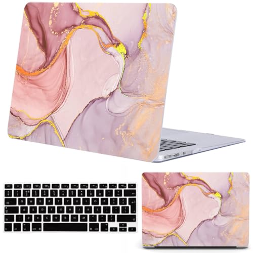 Coque MacBook Pro 13 A1278 plastique marbre doré pour éviter rayures et salissures