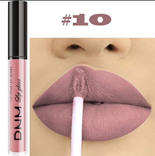 10pcs/Set Makeup Matte Lipstick Lip Kit, Velvety Liquid Lipstick Waterproof Long Lasting Durable Nude Lip Gloss Beauty Cosmetics Set