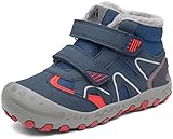 Mishansha Kinder Winterschuhe Warm Gefüttert Schneestiefel Jungen Mädchen Outdoor Winterstiefel Weich rutschfest Wanderschuhe Winter Boot Trekkingstiefel, Lapisblau 29 EU