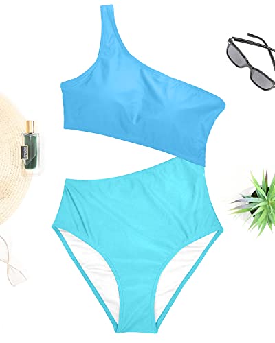 Image of Women's One Piece Swimsuit- One Shoulder Bathing Suit Cutout Tummy Control Swimwear