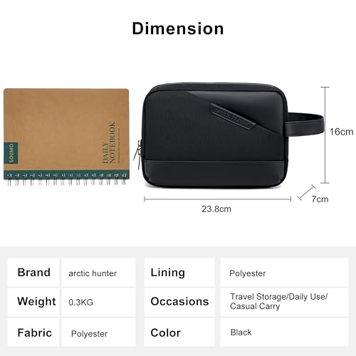 ah arctic hunter Unisex Clutch Bag Durable Premium Water Resistant Carry All Bag with Multiple Pockets for Men and Women, K00691 (Black)