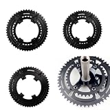 Wodsty Corona asimmetrica doppia 50-34T 110BCD in alluminio 7075 per Shimano 105 R7000/R8000 Dura-Ace R9100 bici da strada nero