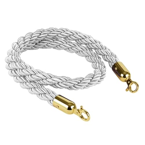 CAIFEXUE 1/1.5/2M Crowd Control Rope, External Internal Stanchion Ropes Post Hemp Twisted Cords,Queue Line Divider Fence for Carpet Party/Siery/1.5M