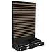 Black Slatwall Wall Unit - L Shape Display Tower Floor Stand 48