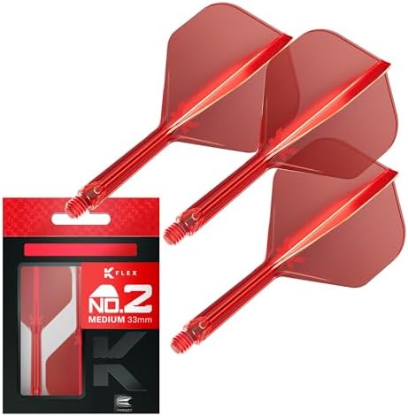 Target Darts K Flex Integrated Dart Flights and Shafts, No.2 | 3er Pack K-Flex - No.2, Kflex All In One Moulded Dart Flight & Stem Längen: Kurz, Mittelstufe & Mittel | Professionel