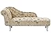 Beliani Retro Chaiselongue linksseitig beige Polyester Druckstoff Nimes
