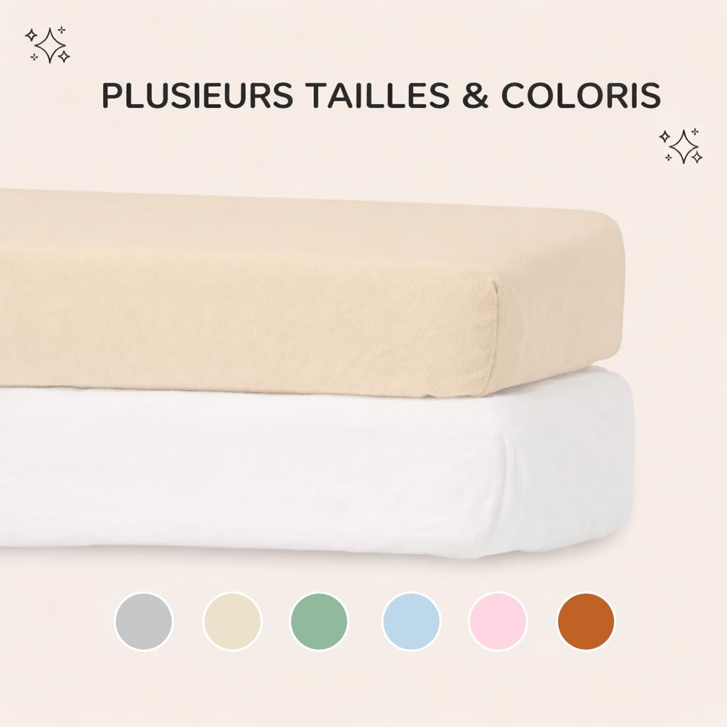 Lenzuolo 80 x 160 cm, 100% Cotone, Compatibile Con Letto Capanna Montessori, Senza Prodotti Chimici (Bianco/Vaniglia, 80 x 160 cm)