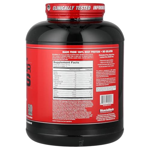 Image of MuscleMeds Carnivor Mass Anabolic Beef Protein Gainer, Strawberry, 6 Pound