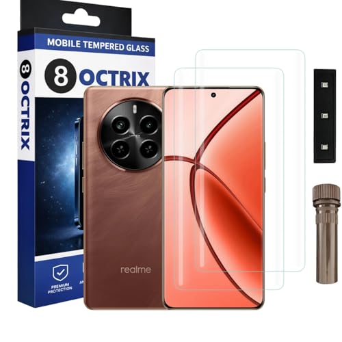 Image of Curved UV Tempered Glass Screen Protector for Realme P1 Pro 5G | Transparent | Pack of 2 | Full Screen Coverage with UV Installation Kit