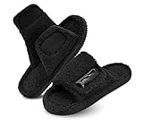 Panda Bros Adjustable House Slippers for Men Soft Open Toe Breathable Indoor Outdoor Slip on Slides Slippers with Memory Foam for Home Bedroom