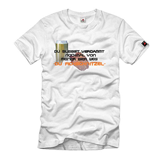 T-shirt bière chemin du fickschnitzel blanc vêtement humour coton taille S