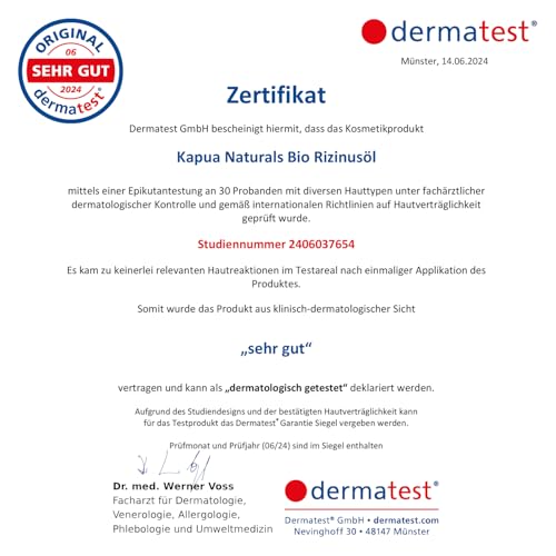 Rizinusöl Kaltgepresst Bio -100 ml - 100% kaltgepresst & ohne Hexan, hoher Ricinolsäuregehalt, Haaröl & Gesichtsöl für Bart, Wimpern, Brauen, Nägel & Haut – Castor Oil Organic Wimpernpflegekit