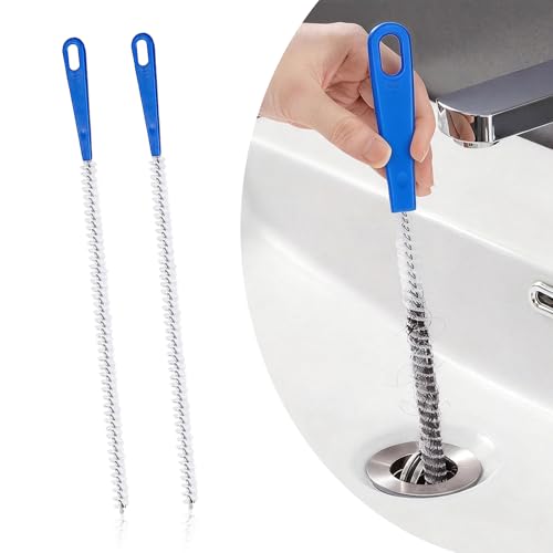 Quelcc 2 PCS Abflussbürste 60cm Abflussreiniger Bürste Reinigungsbürsten für Abwasserkanäle Abflussreiniger Sticks Abflussreiniger Haare für Kanalisation Küche Waschbecken Badewanne