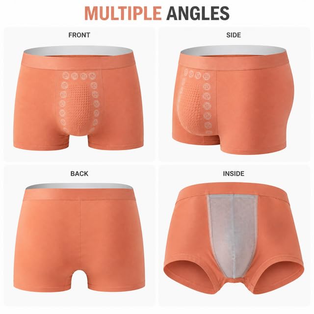 Image of Men's Mid-Rise Magnetic Boxer Briefs | Breathable Stretch Fabric with Energetic Massage Dots Underwear (Random Colors)