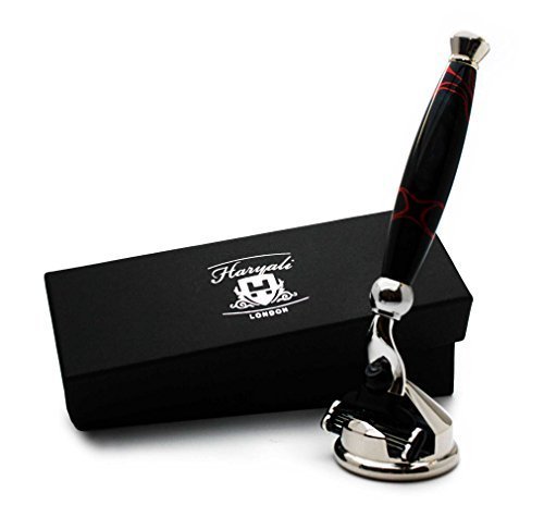 Haryali London 3 Edge Shaving Razor With Cone Shaped Razor Stand Beard and Mustache Shaving Kit Perfect Set For Men