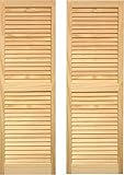 LTL Home Products AM-SHL59 American Wood Exterior Window Louvered Shutters, 15