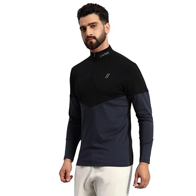 ATICX Polyester Full Sleeve T-Shirt for Men - Compression Dry Fit Stretch Sports Tee, Quick Dry Breathable Gym & Workout