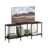 YAUKTAK Mueble TV Muebles de Salon Mesa TV de Madera con 2 Niveles de Estantes Abiertos para Sala de Estar y Dormitorio Negro LTS107BK