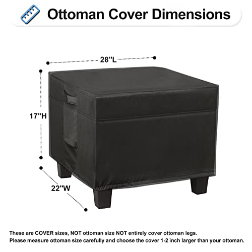 image for OutdoorLines Outdoor Waterproof Patio Ottoman Covers - Rectangle UV-Pr