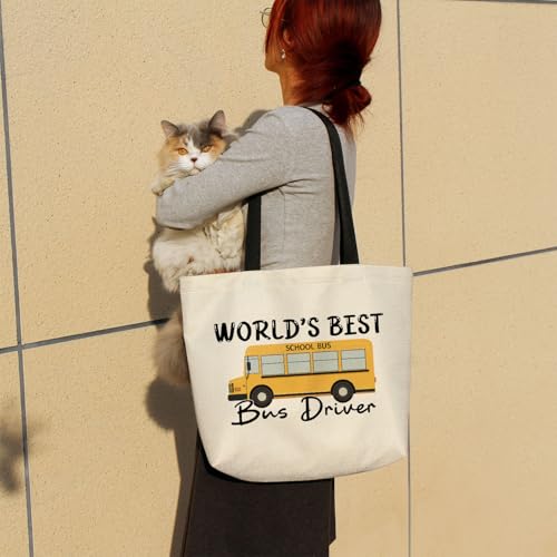 Bolso tote Best Bus Driver con bolsillo interior y correa miniatura 2