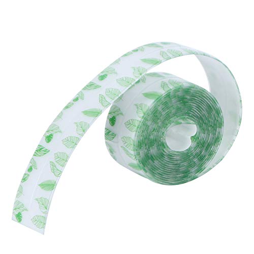 Image of Caulk Tape, Sealing Strip Eco-Friendly PVC for Toilet Walls for Kitchens for Shower Rooms for Bathtubs(Transparent Verdant Green Leaves, Polar Animals)