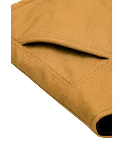 Image of ZENTHACE Mens Quilted Lined Duck Canvas Work Vest,Brass Zip Up