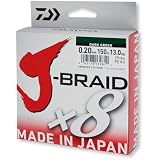 Daiwa, trecciato J-Braid X8, 300 m multicolore, lenza, Multi-coloured, Dm: 0,18mm