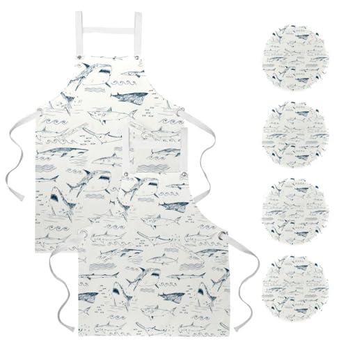 Tablier de cuisine pour barman et travail de restauration avec 4 broches