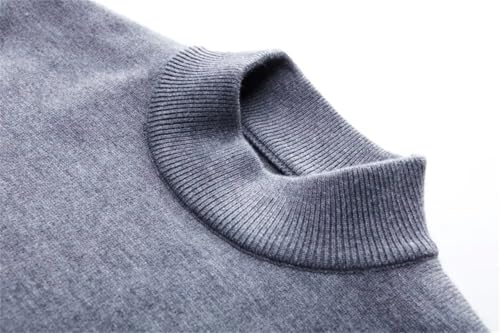 Men's Solid Half High Neck Warm Sweater Classic Long-Sleeved Slim Fit Business Casual Pullover Sweater4