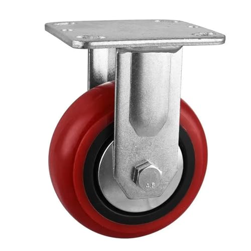 Roue directionnelle rouge 5 pouces roulette fixe logistique charge lourde 250 kg