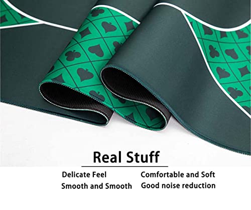 Harfirbe 47 X 24Inch Professional Poker Mat, Portable Rubber Waterproof Poker Table Cover 8 Player Layout With Carry Bag For Any Table Game Like Poker Blackjack (Green) #TOP5
