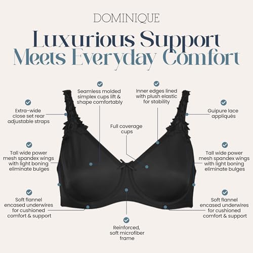 Image of Dominique Mystique Minimizer Bra #7000 - Seamless Full Figure Underwire Lingerie for Women, Smooths & Shapes