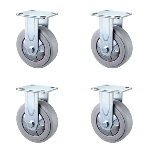 Ruedas Giratorias de Carga Pesada Ruedas de oficina con ruedas Cwheel de 4 pulgadas, industriales con freno, giratorias y bloqueables, resistentes para patas de muebles, placa inferior engro