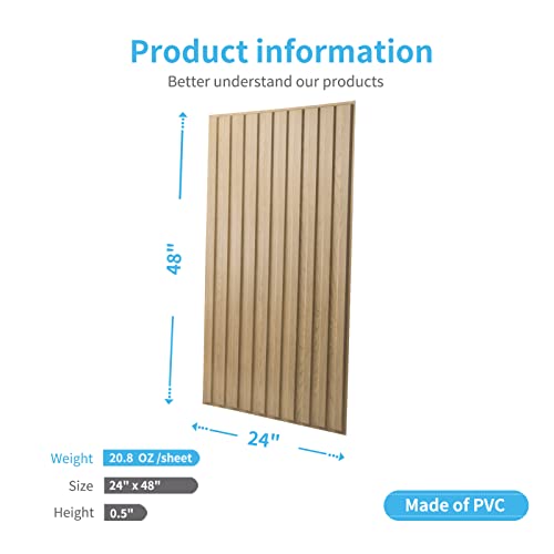 Art3D 12 Pack 2Ft X 4Ft Drop Ceiling Tiles In Walnut, Slat Design 3D Wall Panels For Interior Wall Decor 24In X 48In #TOP3