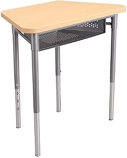 Learniture Trapezoid Collaborative Desk with Perforated Metal Book Box, Maple, LNT-INM1036BBSM (Pack of 2) Price In India