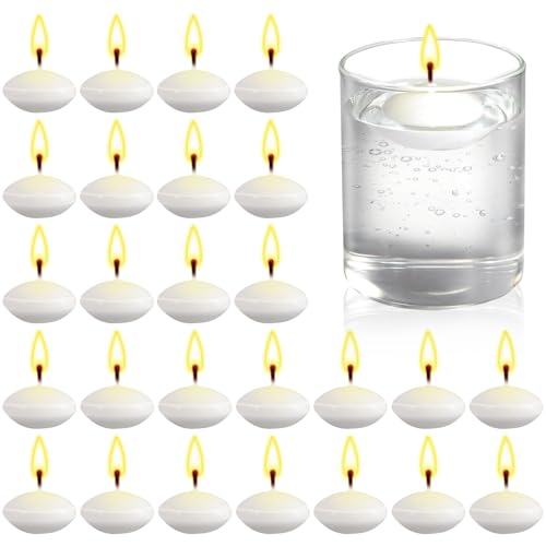 Bougies flottantes de Noël de 3.8 cm blanc pour table de fête | Lot de 50