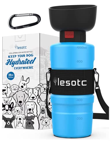 Leotc 2023 Upgraded Dog Water Bottle Foldable,Portable Dog Water Dispenser,Large Water Bottle For Dogs,Dog Travel Water Bottle For Outdoor Walking,Hiking,Travel,Lightweight #TOP3
