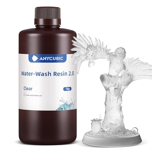 Image of 3IDEA Water Washable Resin 2.0, Low Viscosity Fast Printing 405nm UV-Curing 3D Resin for 8K LCD /DLP Printers (Clear, 1kg)