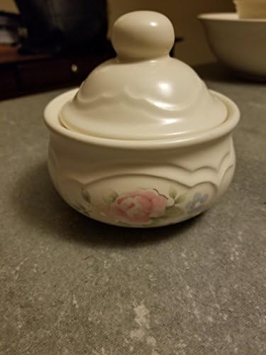 Pfaltzgraff Tea Rose Cream-and-Sugar-Sets, white, pink, green, blue