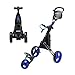 KVV Foldable Lightweight 3 Wheel Golf Cart with Stylish Scorecard Holder, Storage Bag-Easy to Open and Close(Black/Blue)