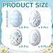 JolliLudo 24 Pcs Floral Easter Eggs Cute Bow Pastel Easter Eggs for Basket Filler Colorful Tray Decor Boho Coquette Spring Decor Cute Gingham Decorations for Home Trays Table Shelf(Boho Style,Blue)