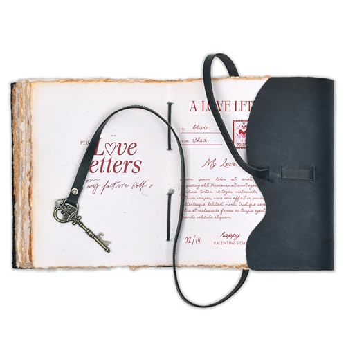 Image of LEATHER VILLAGE Leather Diary Key Lock, Navy Blue 10x7.