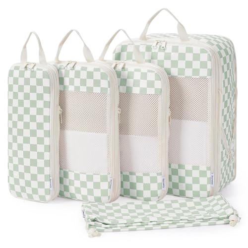 Image of Narwey 6 Set/5 Set Compression Packing Cubes for Travel Kids Women Carry on, Packing Organizers Bag for Backpack Luggage Suitcase Duffle Bags