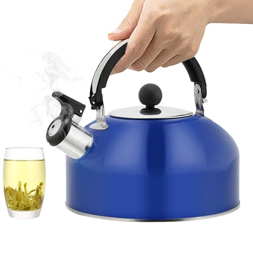 1x Teiera Con Fischio - Bollitore Con Fischio In Acciaio Inossidabile Da 1,8 Litri | Bollitori Da Piano Cottura, Teiera Con Manico Ergonomico | Bollitori Da Campeggio Per Fornello A Gas | Adatto Per P