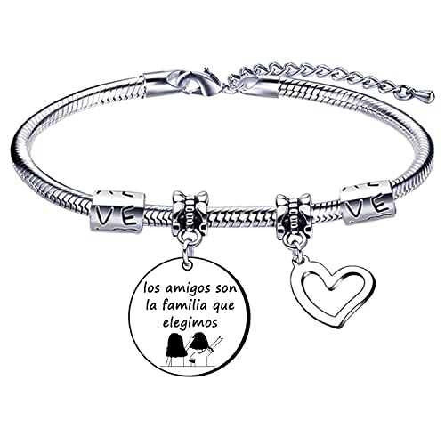 LKJHGF Pulsera Grabada para Mejores Amigas, los amigos son la familia que...