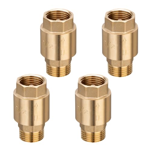 HSOKEW 4Pcs Brass Check Valve, 1/2